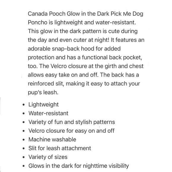 NWT Canada Pooch Glow in the Dark Pick Me Poncho + 2 Alien/Monster Dog Toys - Picture 3 of 5